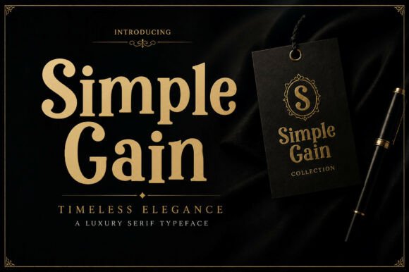 Simple Gain: A Bold Vintage Display Font for Modern Projects